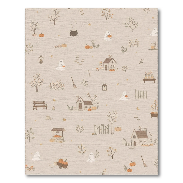 Cute Ghost Pumpkin Halloween Area Rug