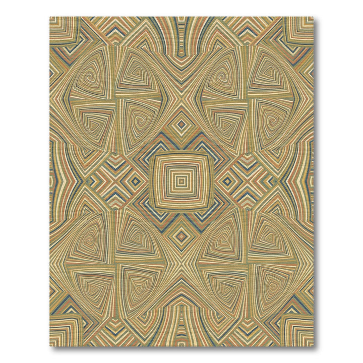 Earthy Swirl Geometric Diamond Rug