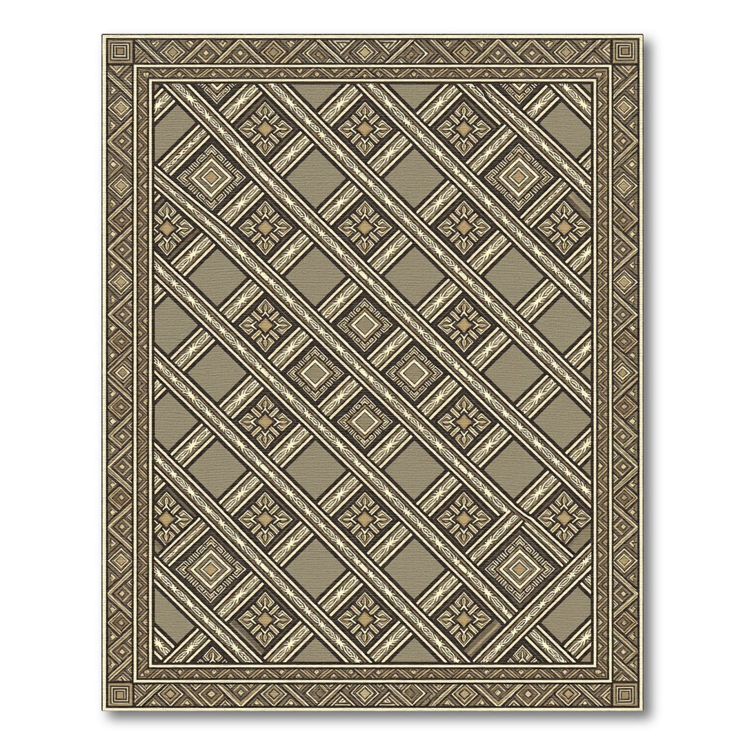 Geometric Diagonal Cream Brown Rug