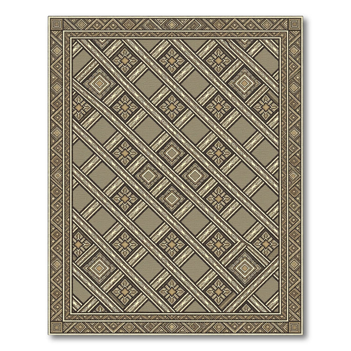 Geometric Diagonal Cream Brown Rug
