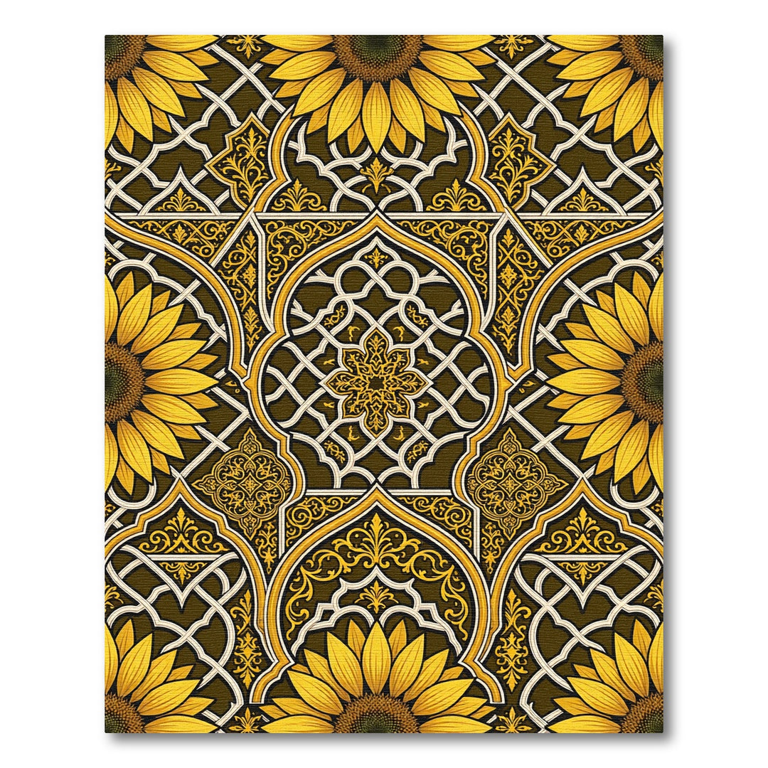 Golden Sunflower Arabesque Rug