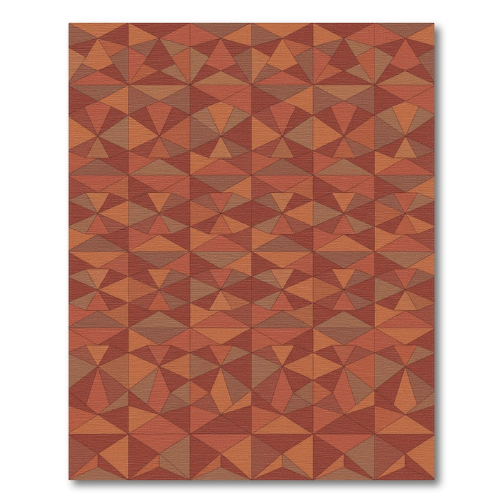 Earthy Terracotta Geometric Shattered Crystal Rug