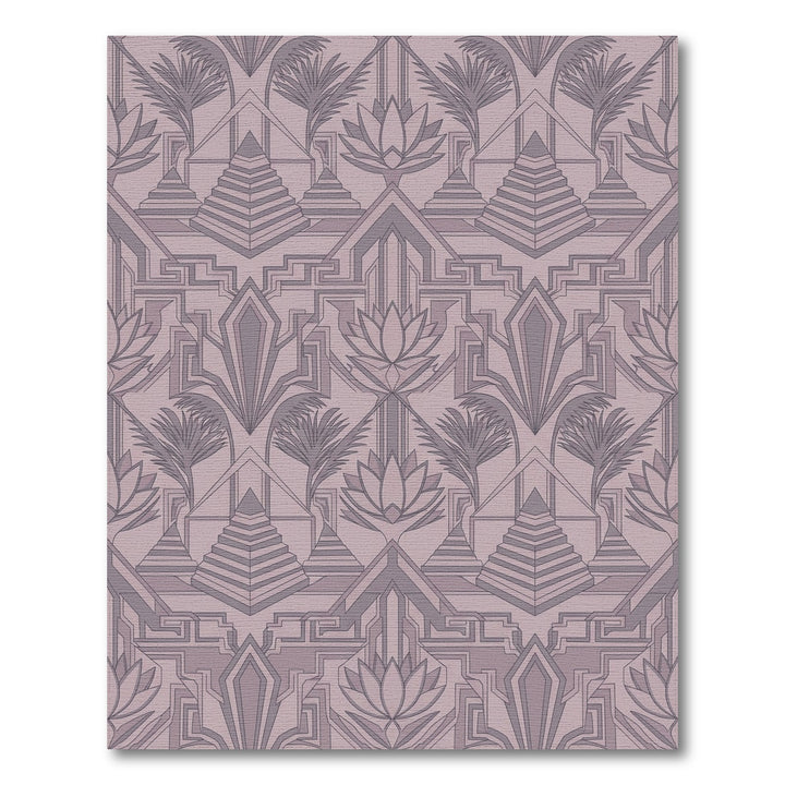 Mauve Lotus Staircase Geometric Art Deco Rug