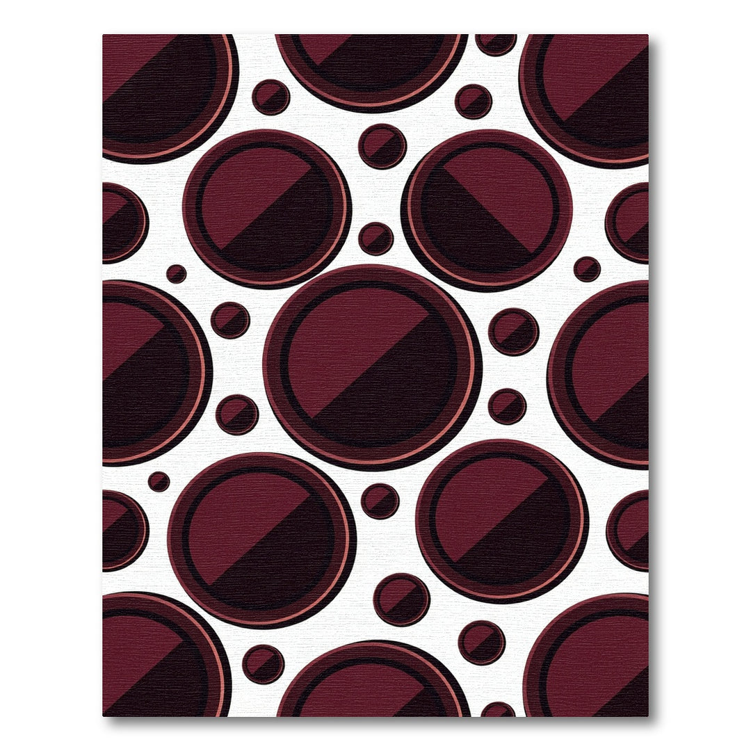 Deep Crimson Circles Contrast Rug