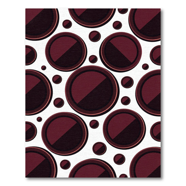 Deep Crimson Circles Contrast Rug