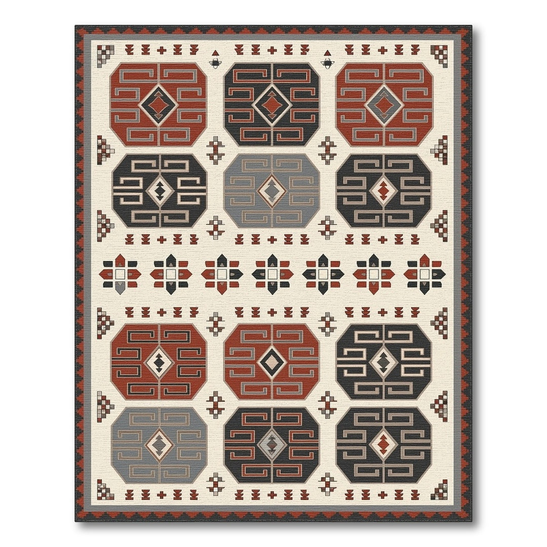 Heritage Tribal Red Geometric Area Rug