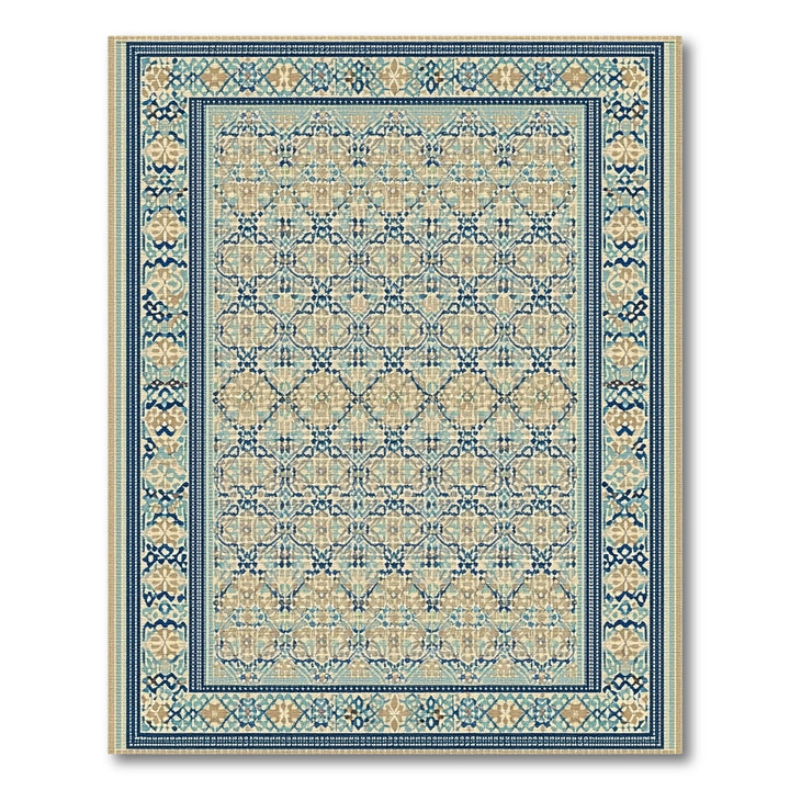 Blue Teal Traditional Persian Area Rug