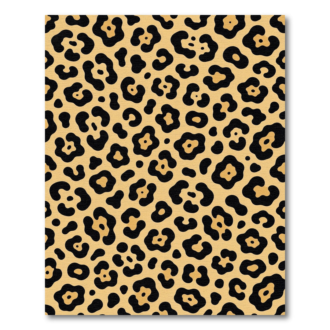 Classic Black Gold Leopard Spot Rug