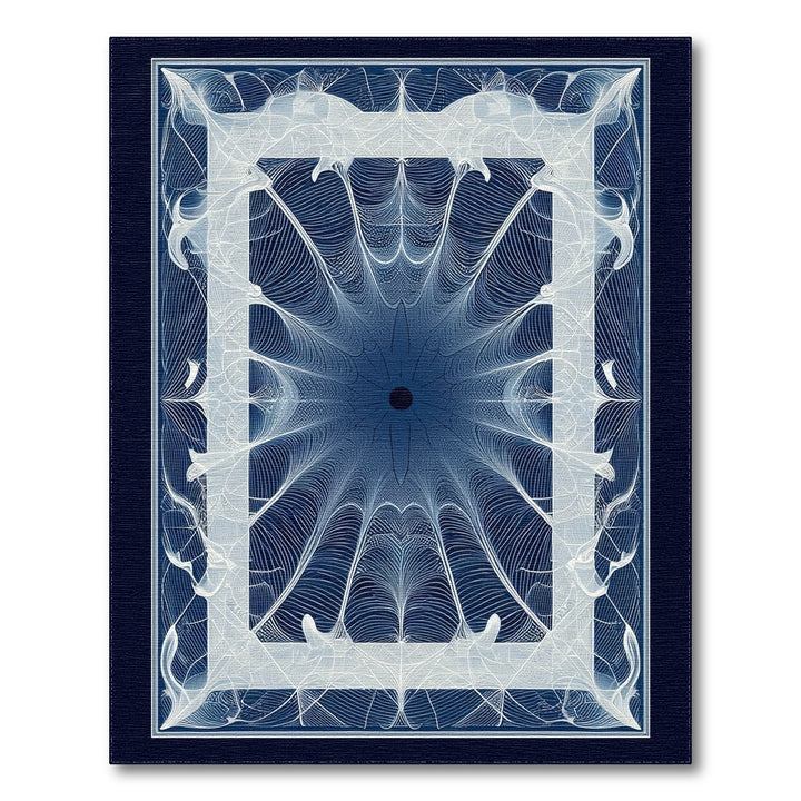 Blue Geometric Symmetry Area Rug