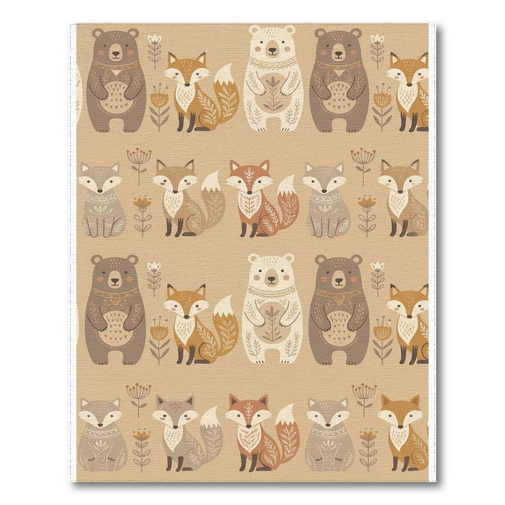 Woodland Friends Nature Folk Art Rug