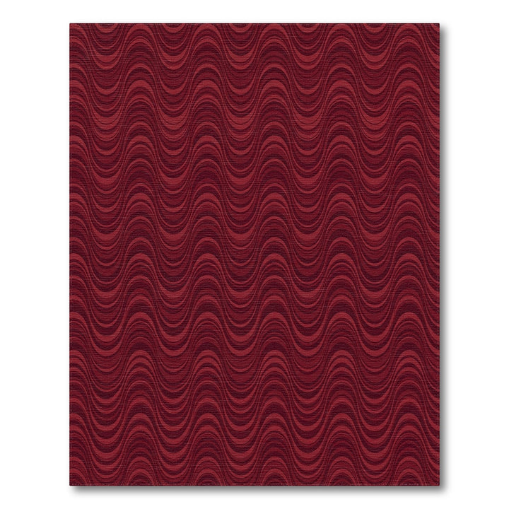 Deep Red Wavy Stripe Rug
