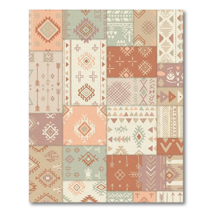 Patchwork Earthy Tone Tribal Medallion Rugs Rug