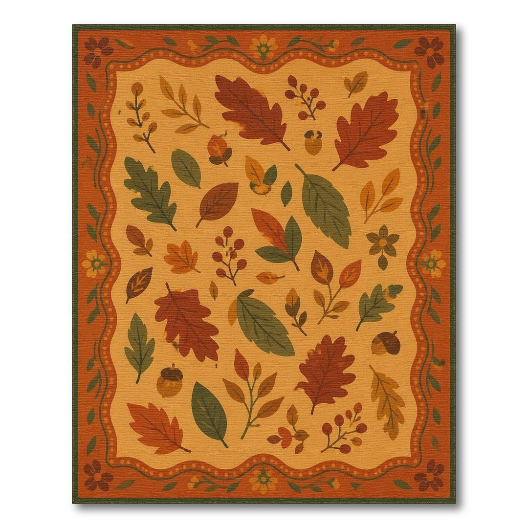 Autumn Leaves Orange Area Rug