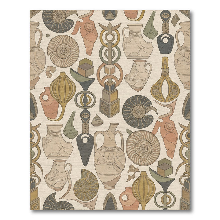Ancient Artifacts Ceramic Amaranth Collection Rug