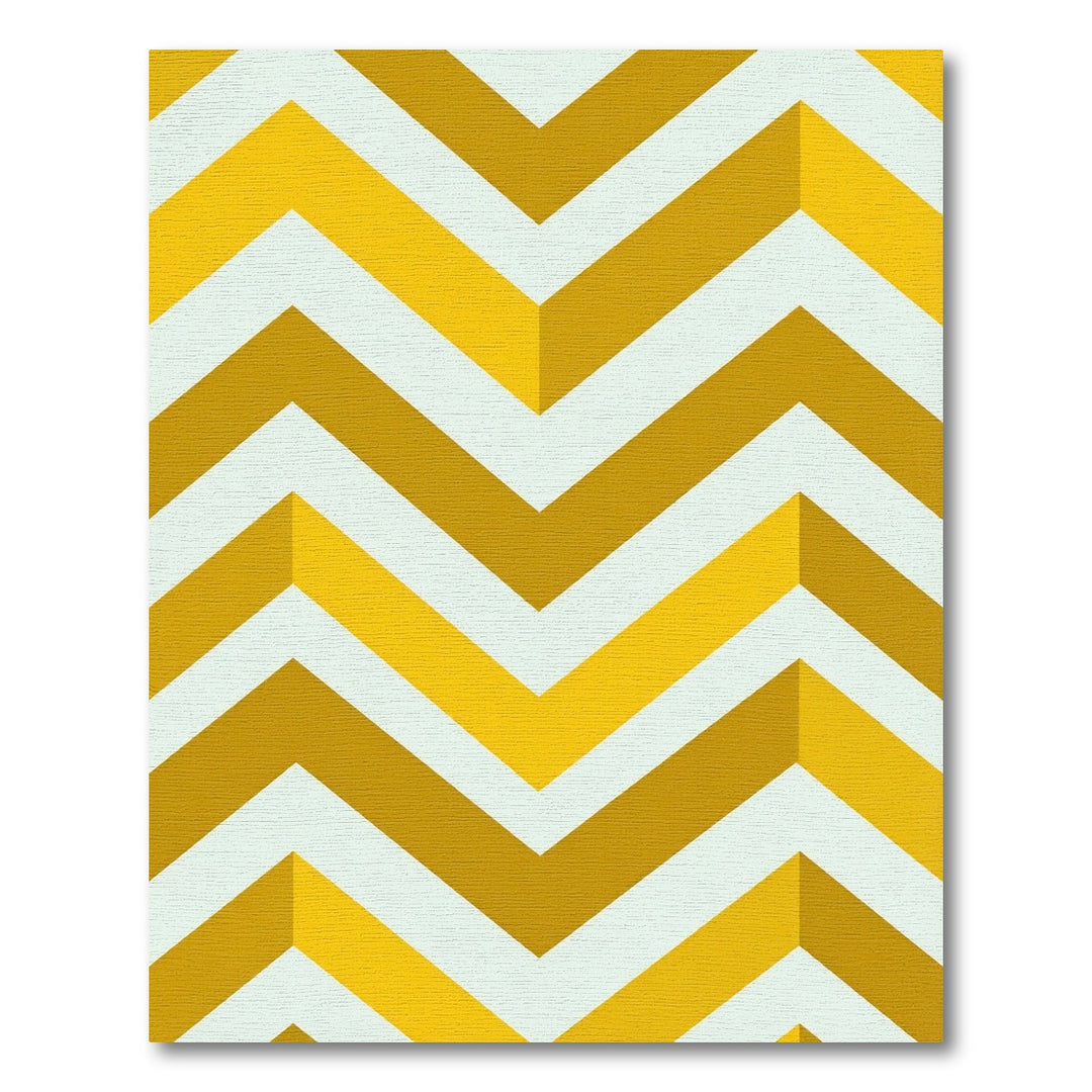 Chevron Gold Yellow White Rug