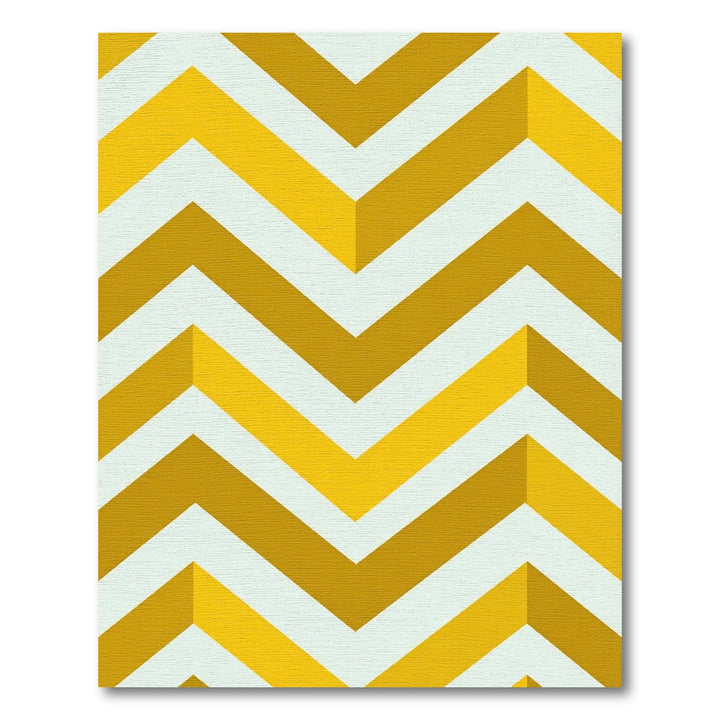 Chevron Gold Yellow White Rug