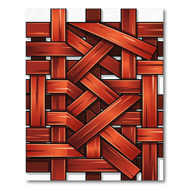 Rich Red Woven Plank Texture Rug