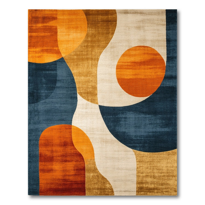 Abstract Circle Multi-Color Area Rug