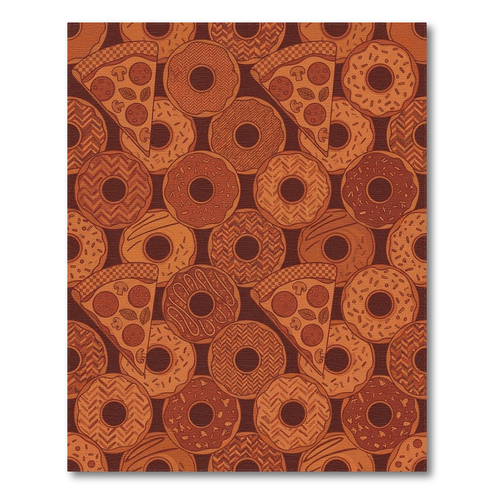 Terracotta Donut Pizza Collage Rug