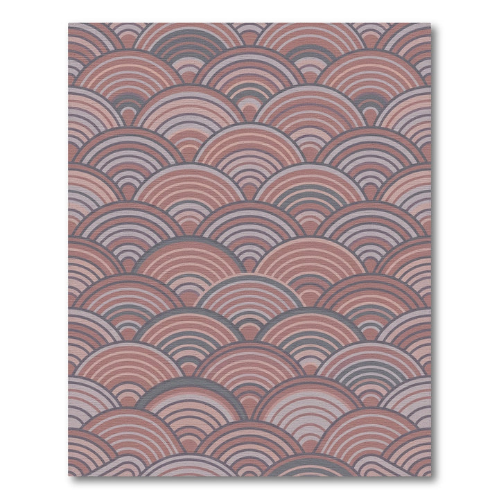 Terracotta Gray Rainbow Arc Rug