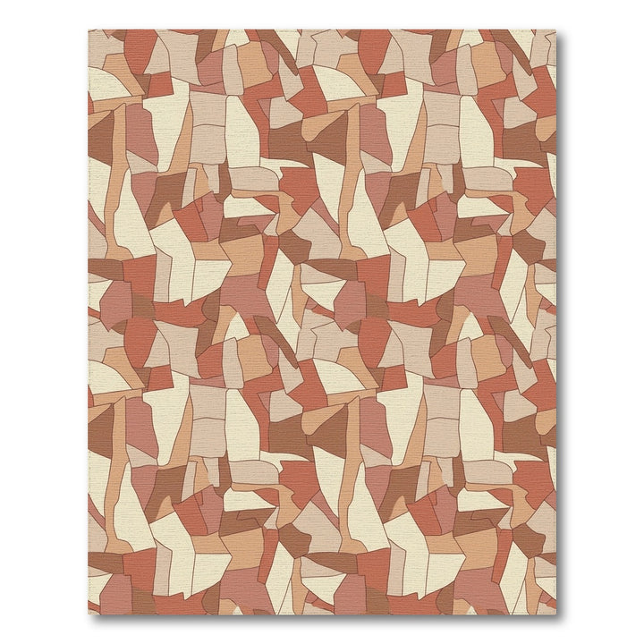 Terracotta Beige Abstract Fragment Rug