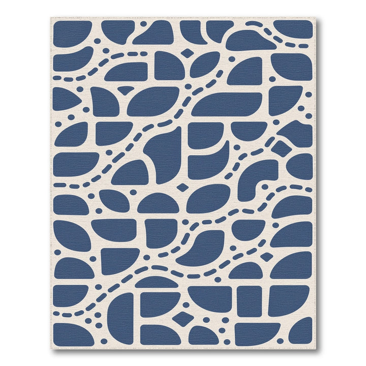 Blue and Teal Abstract Area Blue Abstract Washable Area Rug