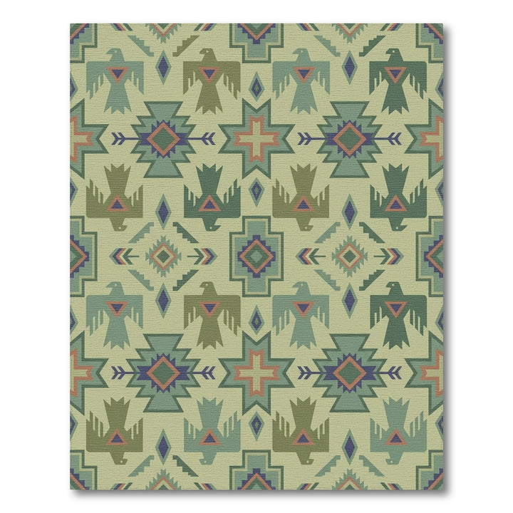 Sage Green Thunderbird Geometric Rug