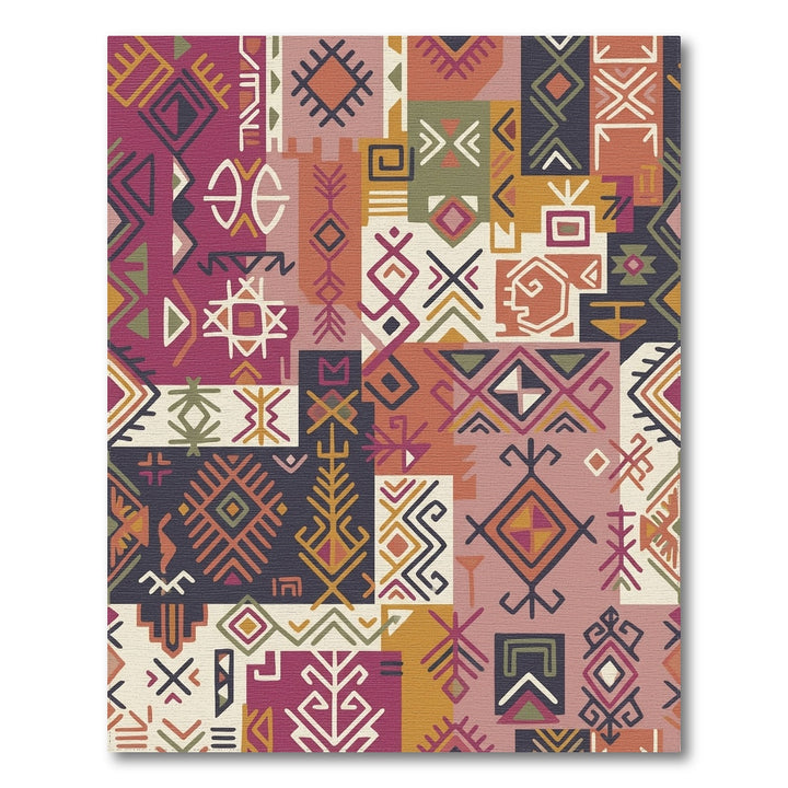 Bold Ethnic Geometric Patchwork Rug