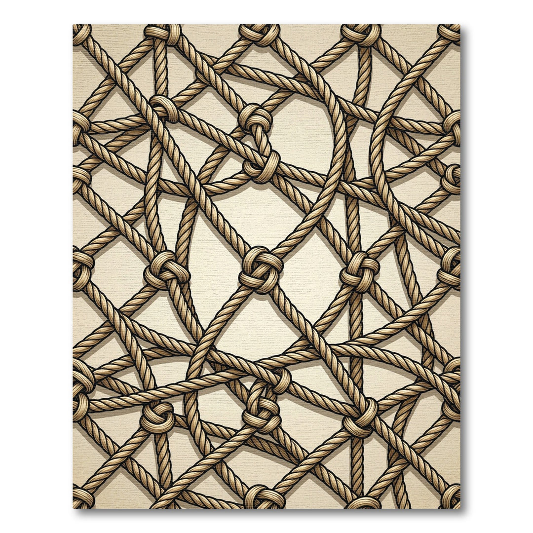 Natural Rope Netting Overlap Rug