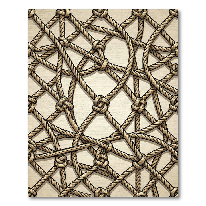 Natural Rope Netting Overlap Rug