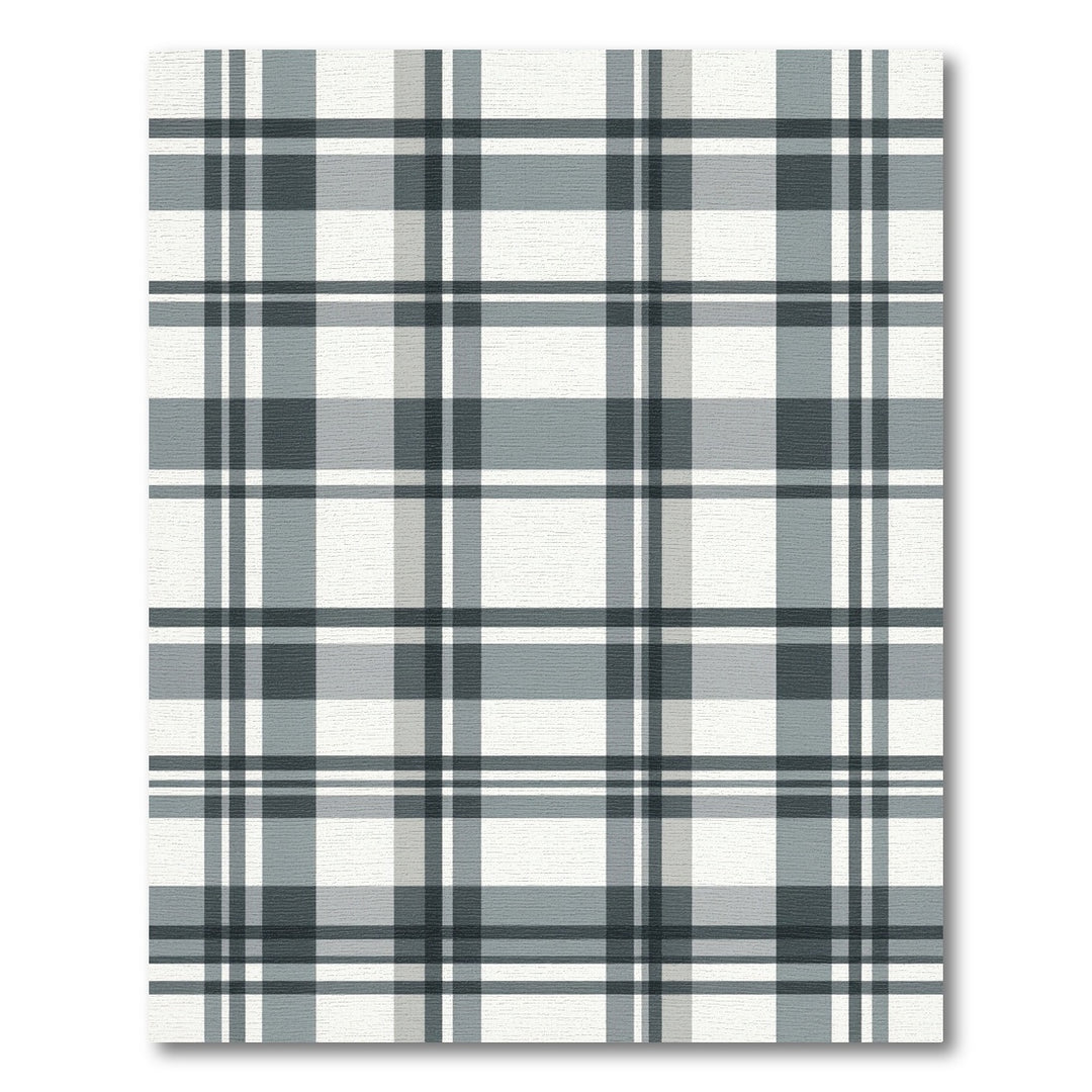 Classic Gray Plaid Squares Rug