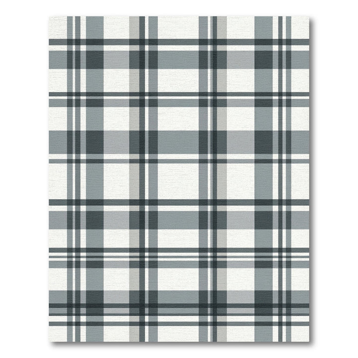 Classic Gray Plaid Squares Rug