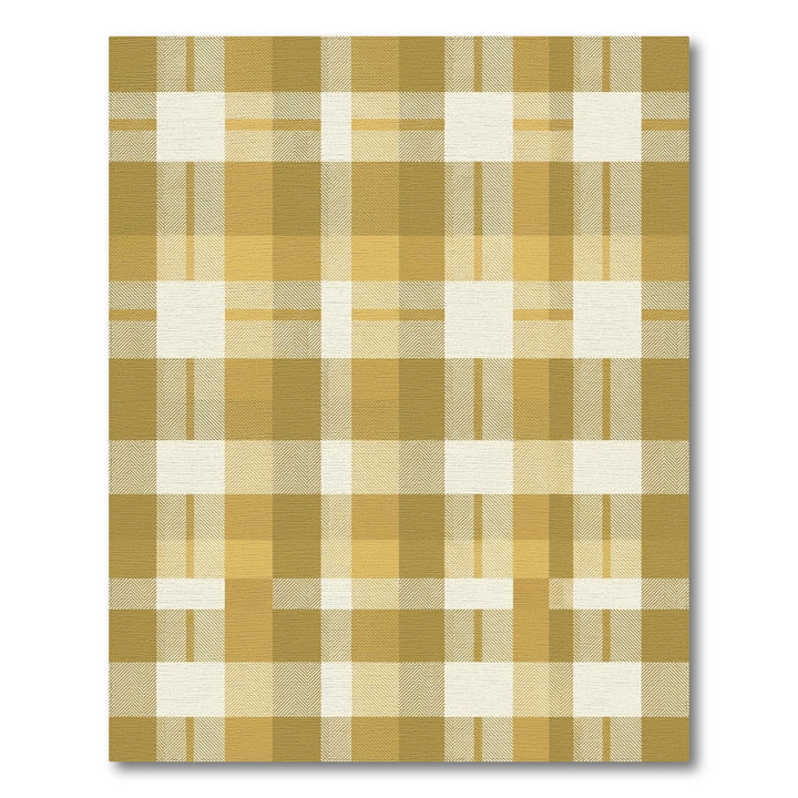 Golden Yellow Plaid Checks Rug