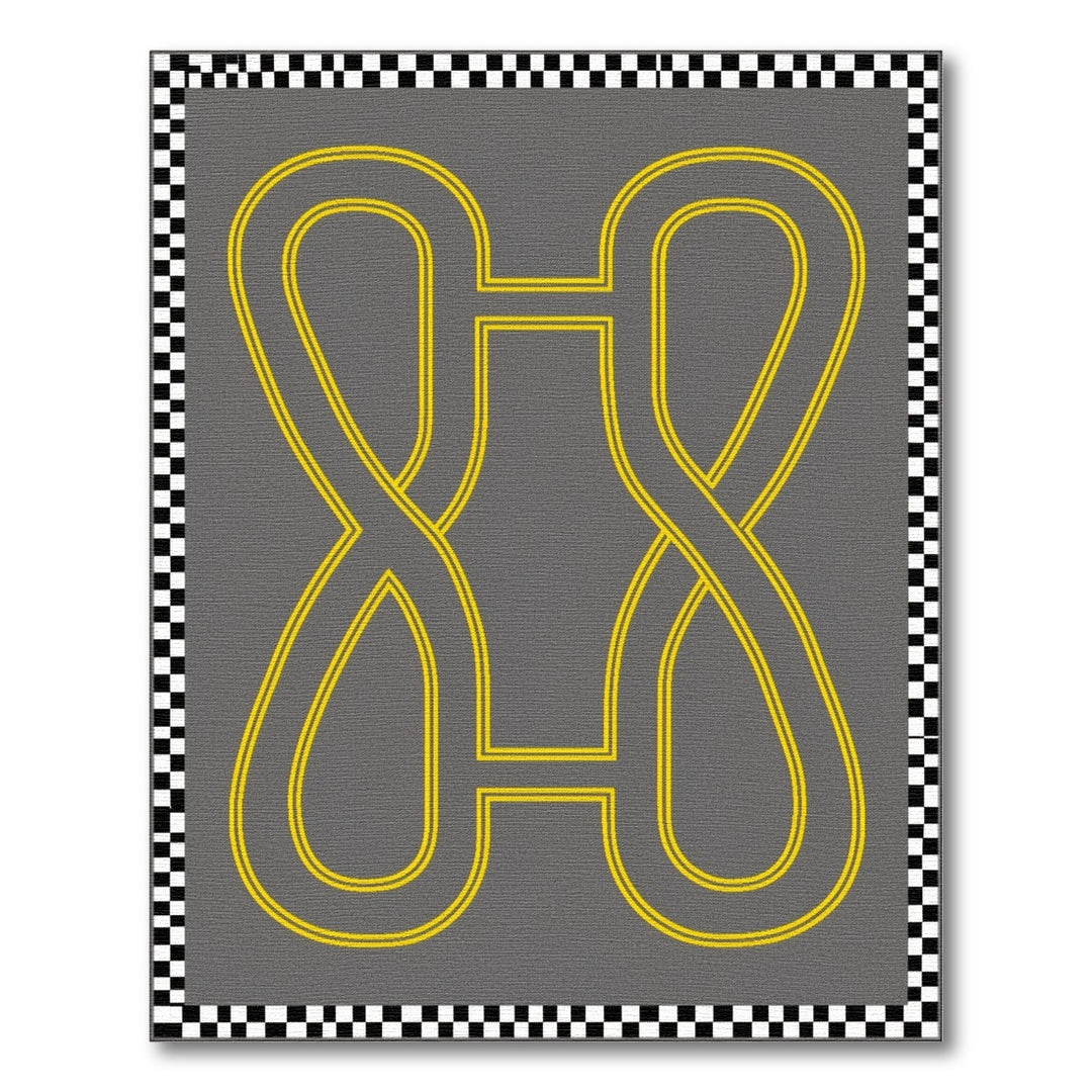 Grey Geometric Loop Area Rug
