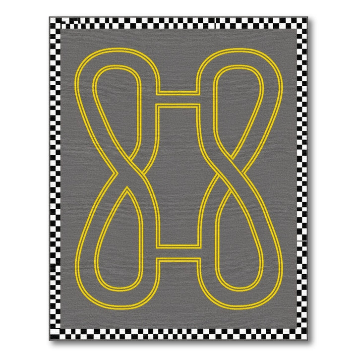 Grey Geometric Loop Area Rug