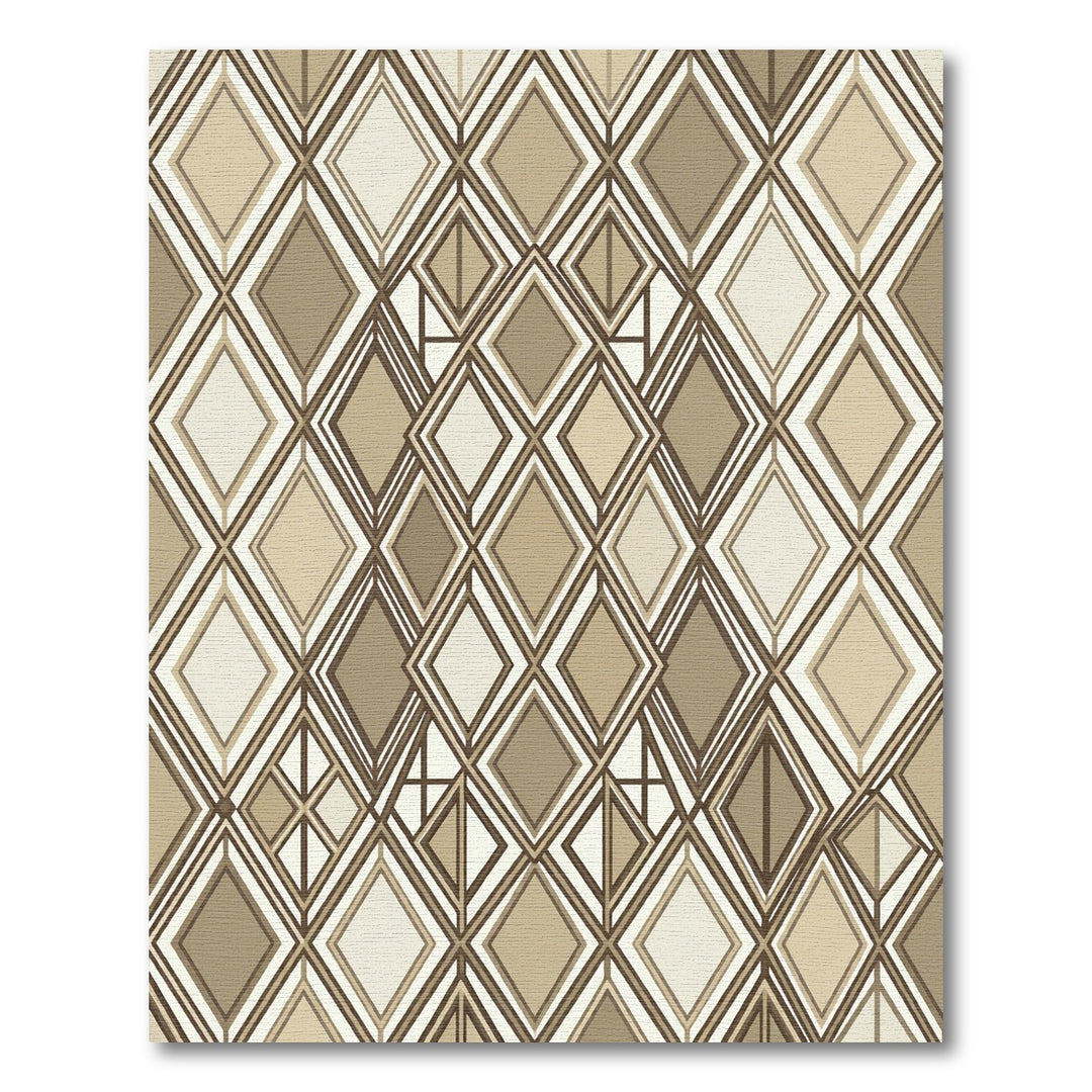 Geometric Diamond Brown Beige Rug