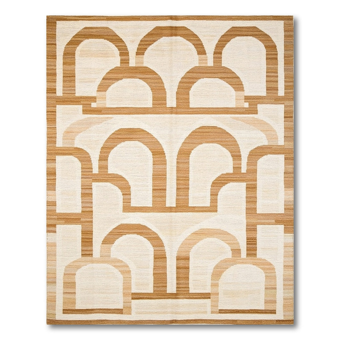 Brown Geometric Arch Area Rug
