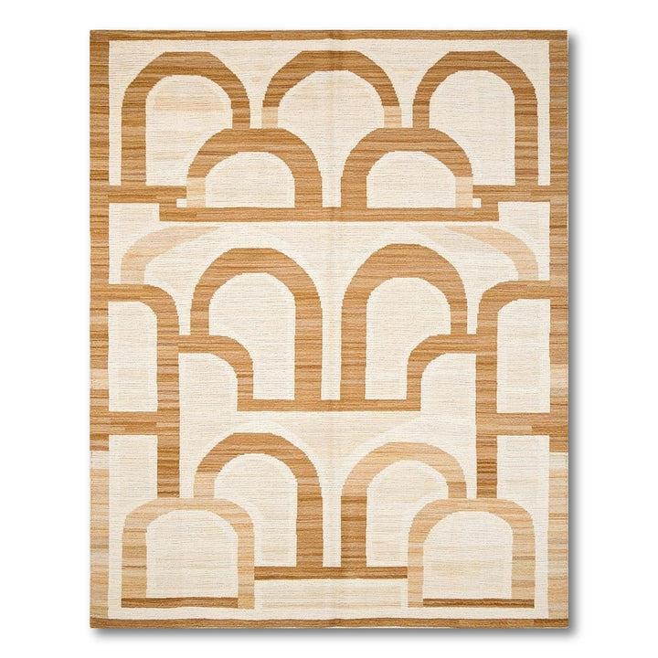 Brown Geometric Arch Area Rug