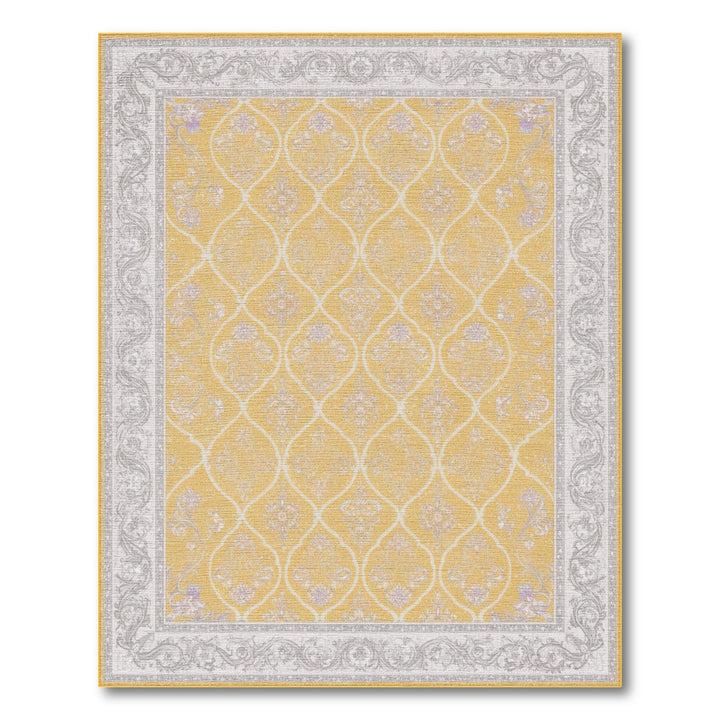 Yellow Floral Vintage Area Rug