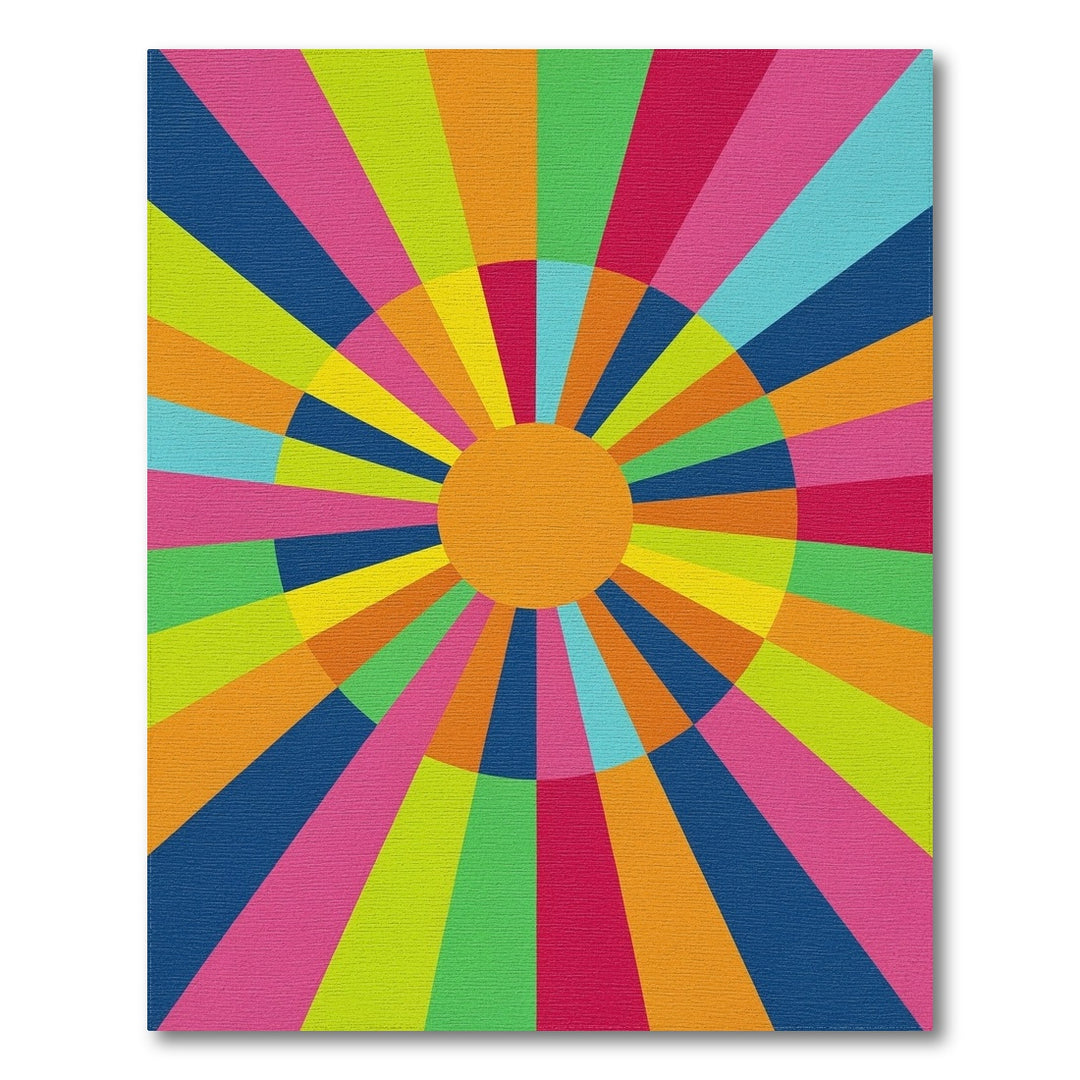Vivid Multi-Color Radial Burst Area Rug