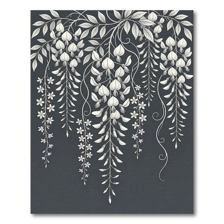 Elegant White Wisteria Branch Rug