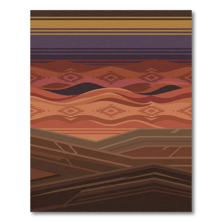 Earthy Desert Geometric Stripe Rug