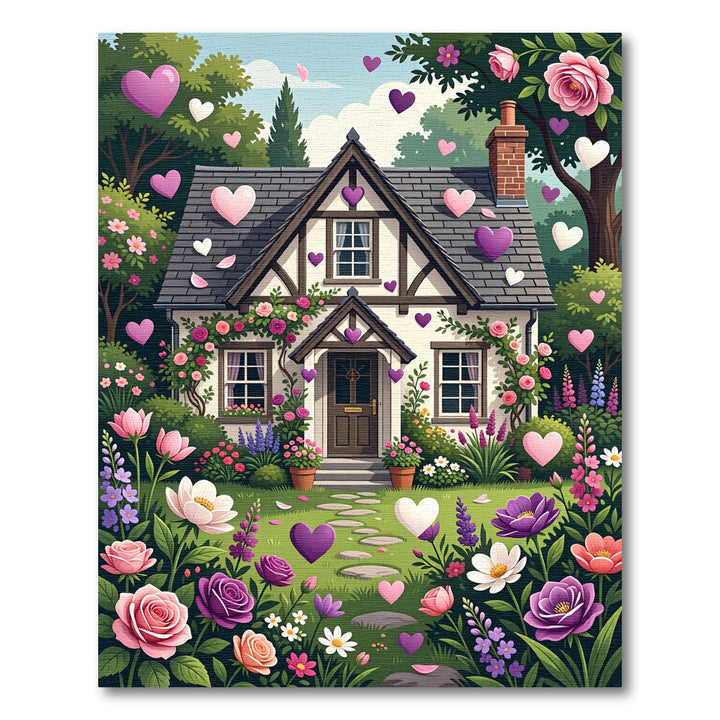 Whimsical Heart Garden Cottage Rug