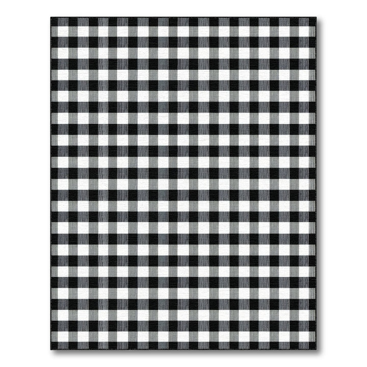 Black White Checkered Geometric Area Rug