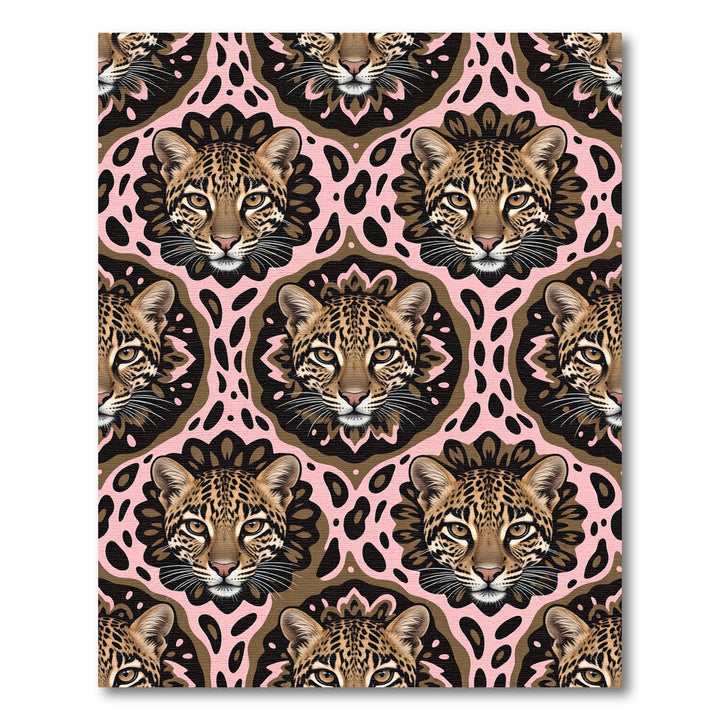 Jungle Cat Pink Abstraction Rug