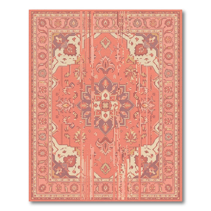 Coral Floral Medallion Kilim Rug