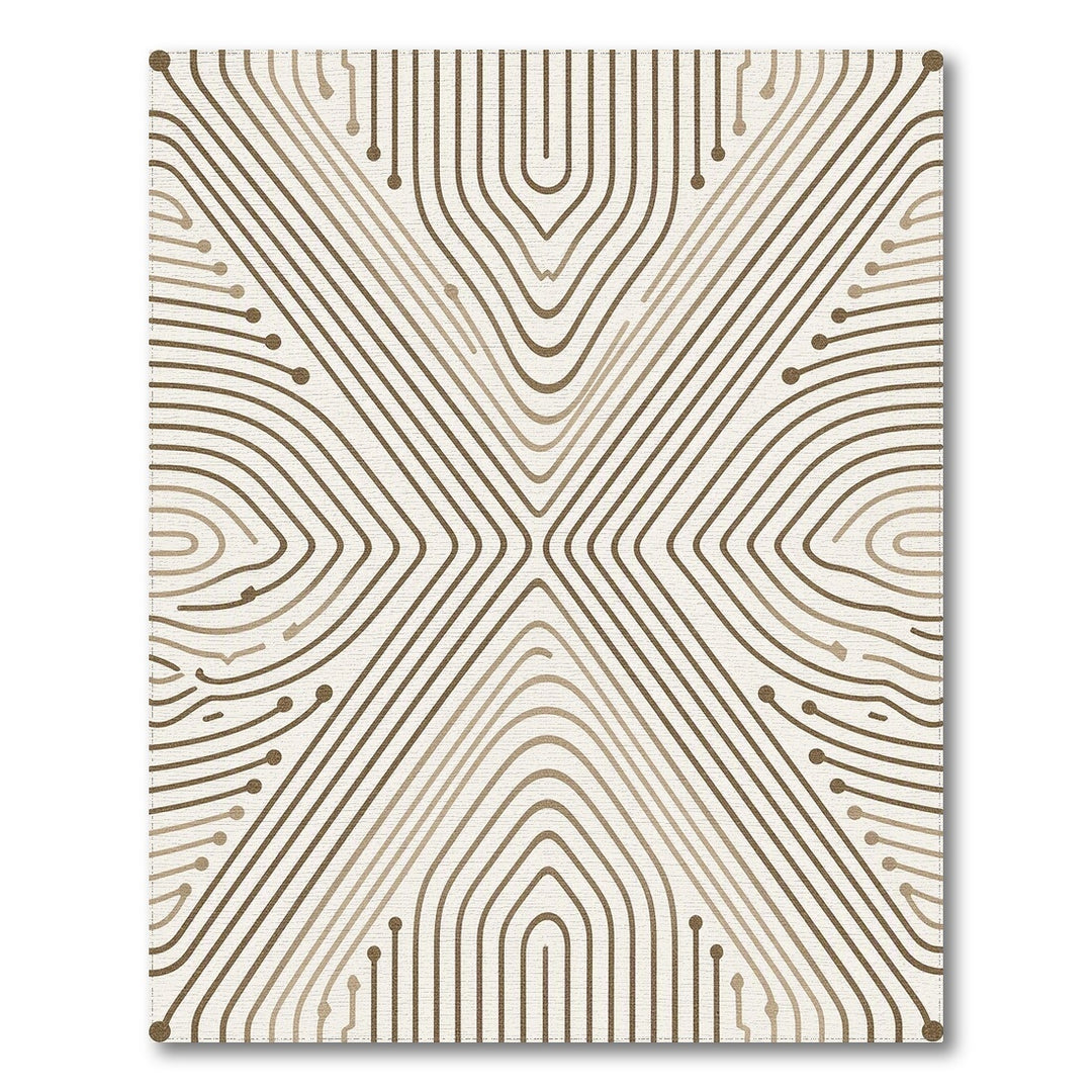 Modern Geometric Brown Area Rug