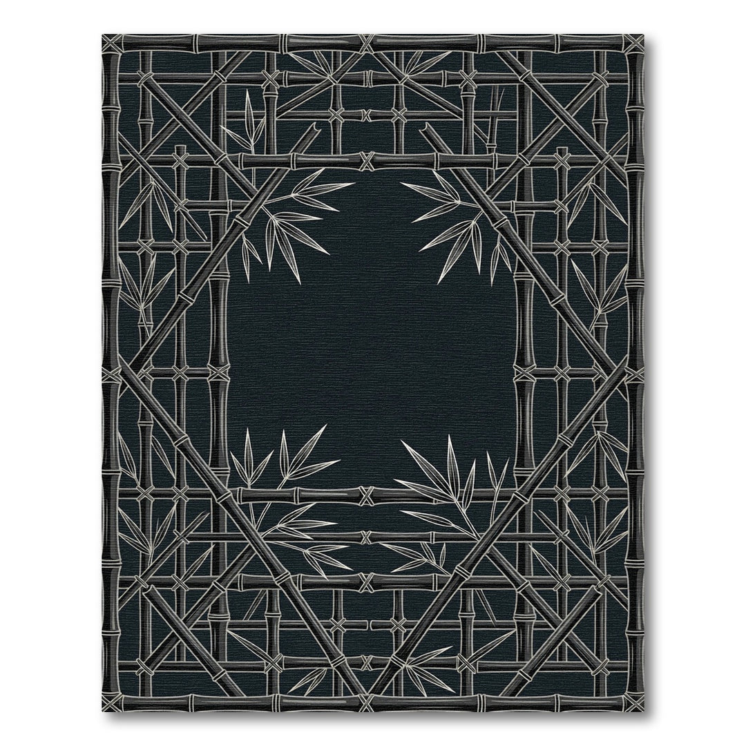 Dark Bamboo Lattice Art Rug