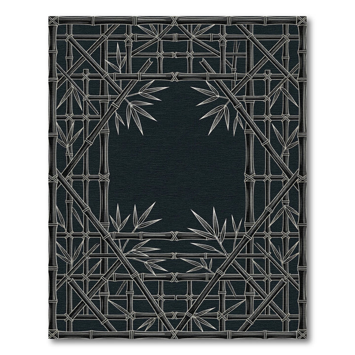 Dark Bamboo Lattice Art Rug