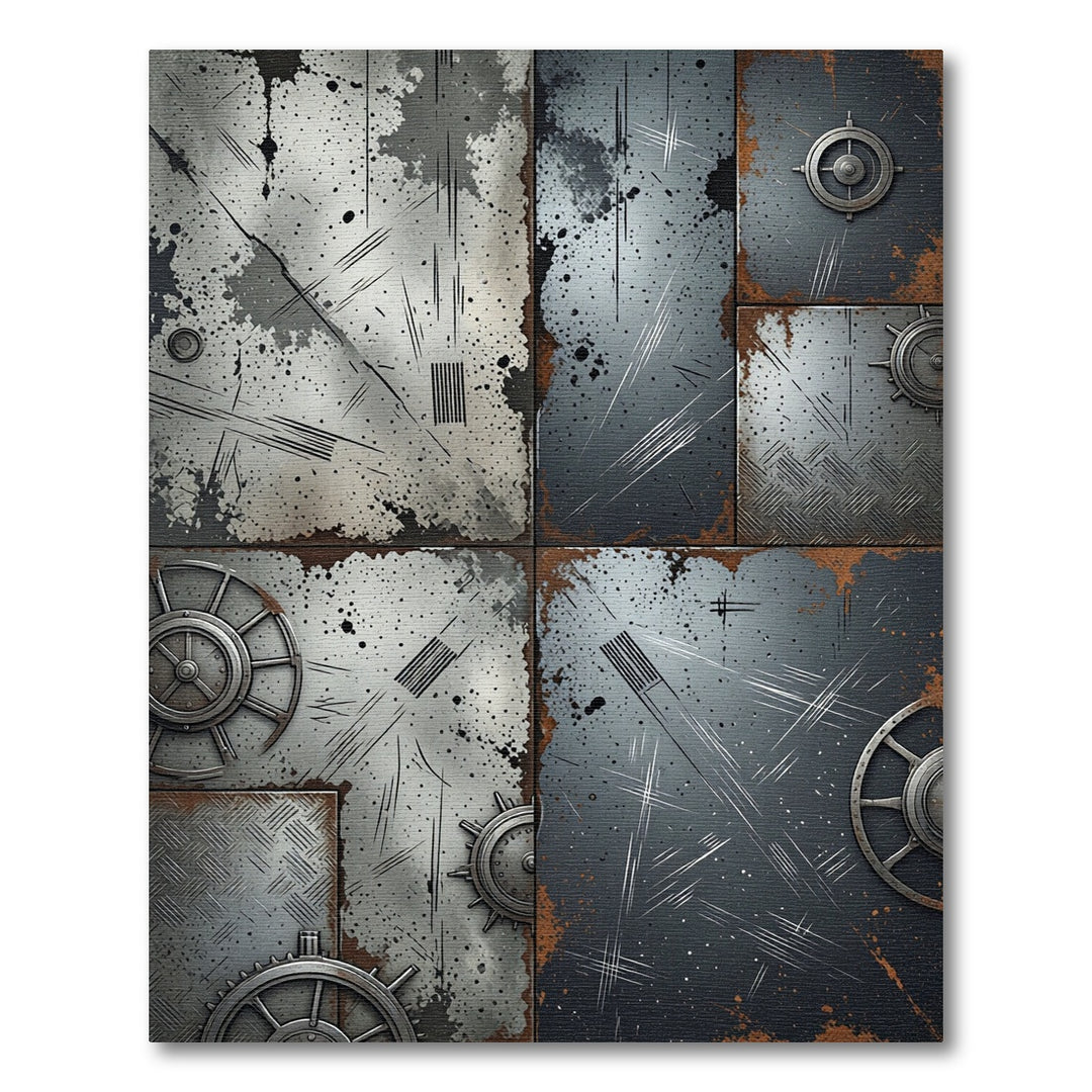 Industrial Grunge Metal Texture Rug